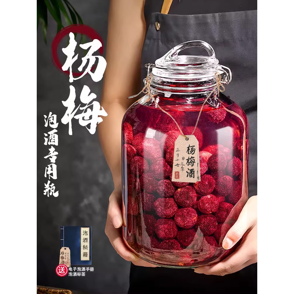 德国进口乐扣Lock泡酒玻璃罐专用酒瓶空瓶子杨梅汁坛装果酒容器食