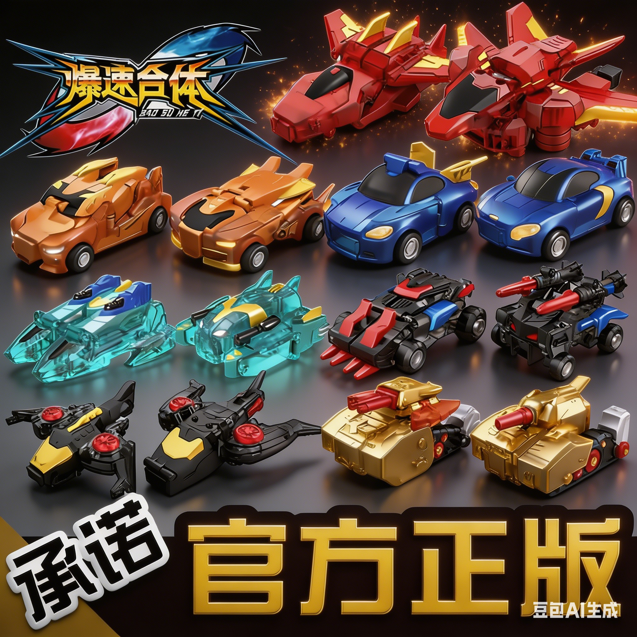 爆速合体暴报速爆裂碰撞变形机甲超变兽车侠翎空男孩金刚飞车玩具