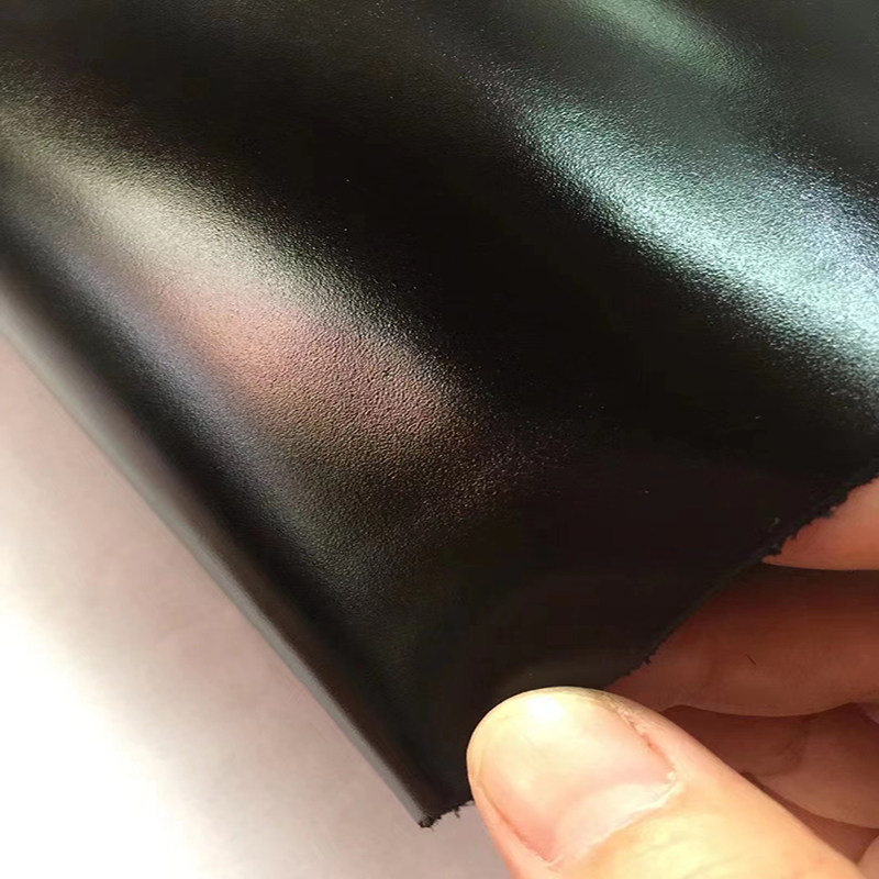 百色马臀风格日本兵库高光黑色油珠牛皮1.5MM手工diy进口皮料