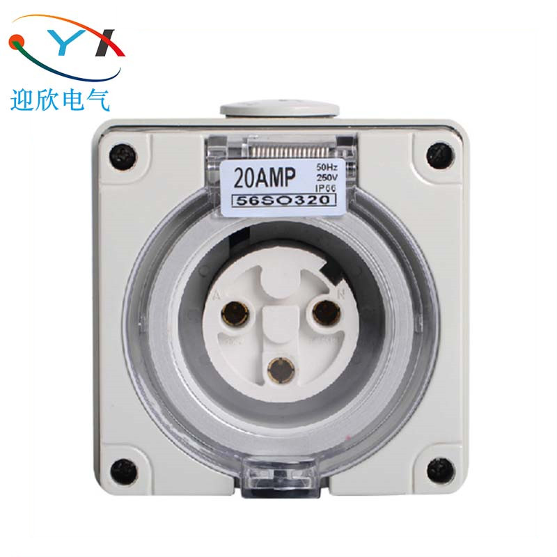 56so320三相圆脚插座室外插座 户外防水插座 防水插线板 澳标