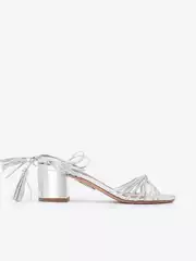 In Stock Aquazzura Summer New Product Sheepskin Open-Toe Chunky Heel Strap Commuting Women's Casual High-Heeled Sandals