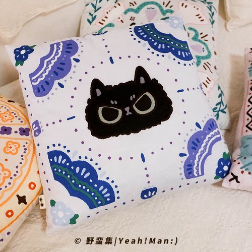 原创插画办公室家居沙发抱枕送礼