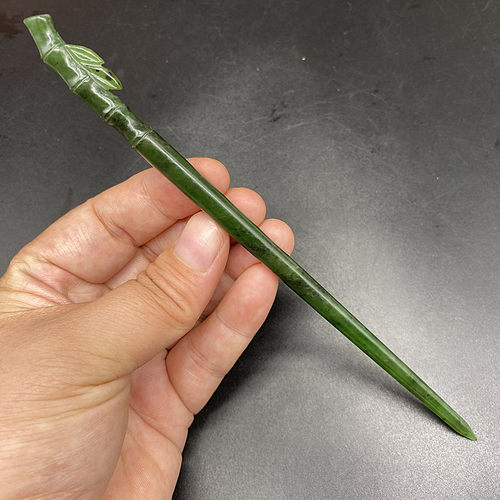 和田玉碧玉竹节汉服配饰发簪玉簪