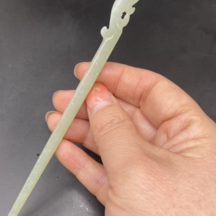 和田玉青白玉凤头发簪新中式旗袍古风汉服发钗发饰头饰新款步摇