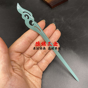 新款琉璃镂空凤凰头饰发饰盘发簪天青色发簪发钗复古旗袍摄影道具