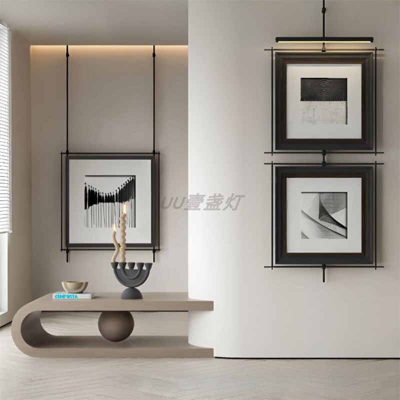 新中式壁画灯酒店大堂背景墙售楼部展厅会所别墅卧室氛围油画灯具