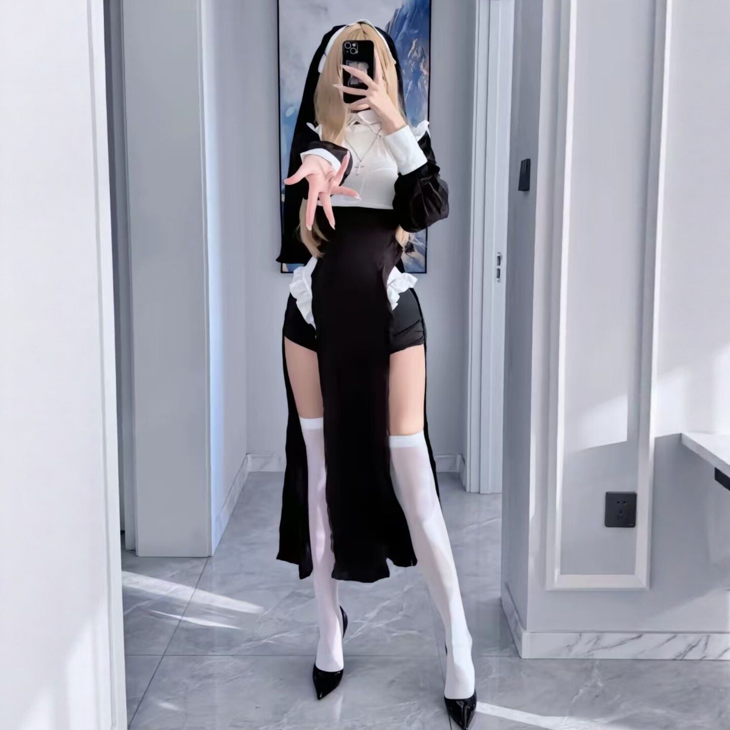 万圣节修女服装修女cos服修女服变装修女cosplay角色扮演纯欲修身