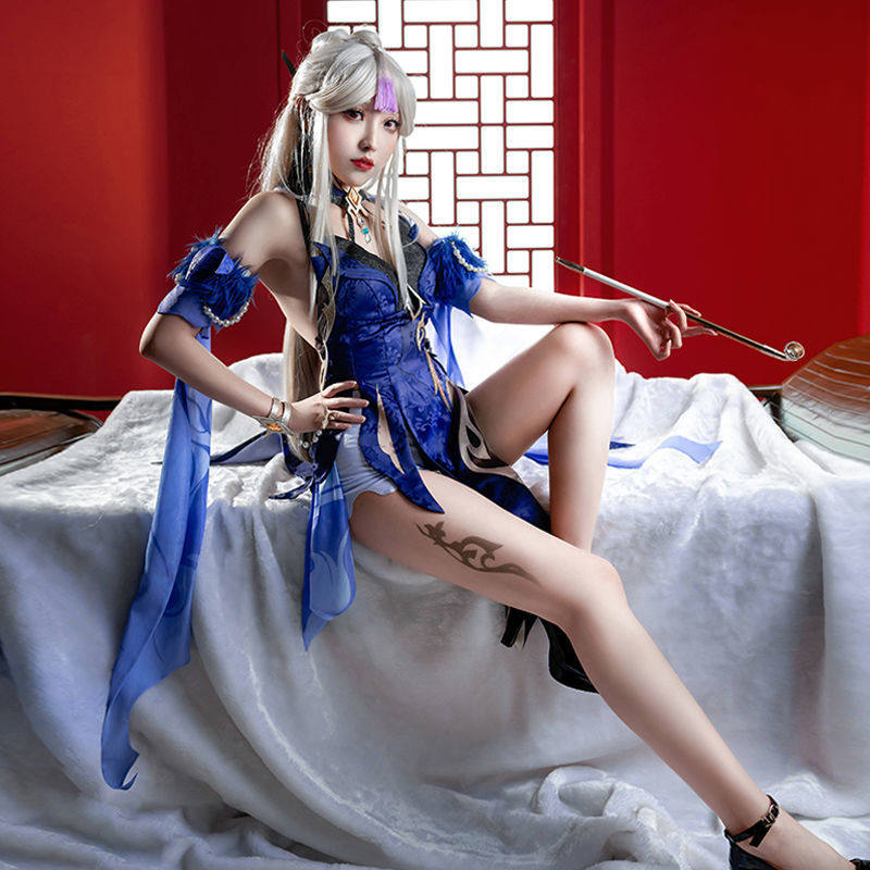 三分喵屋原神凝光纱中幽兰cosplay服装女晚礼服鞋子假发璃月七星