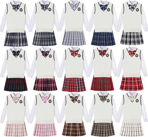 jkv领针织衫马甲套装学生校服