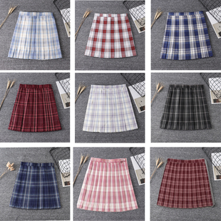 清货JK正统制服学院风高腰调节口袋班服校服日系百折褶半身格子裙