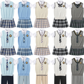 班校服学院小初高中大学生毕业合唱朗诵演出套装 背心 裤 裙 衬衫