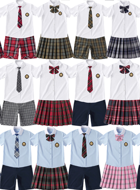 现货新款班服校服园礼服亲子装情侣JK制服DK英伦学院夏季短袖套装