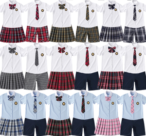 现货定做LOGO班校园礼服亲子装情侣JK制服DK英伦学院夏季短袖套装
