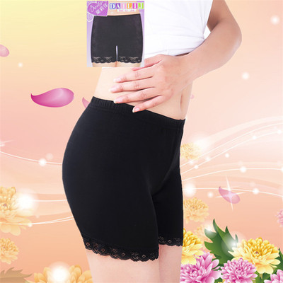 薄款蕾丝打底裤女夏显瘦三五分防走光安全裤大码胖mm光泽裤可外穿