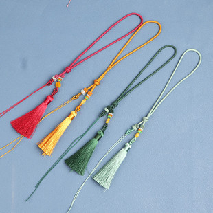 手工编织DIY短款车挂手把件挂绳 玉佩蜜蜡香囊平安符流苏配件挂饰