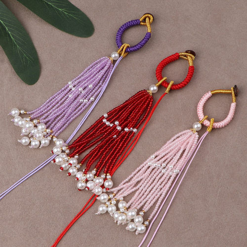 手工古风吊坠配件簪花宋锦流苏