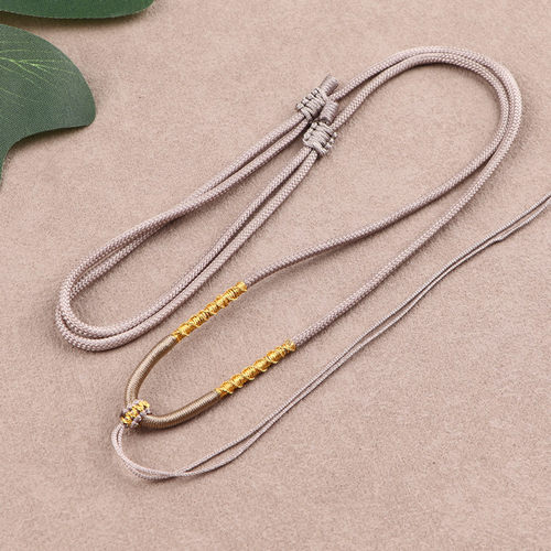 可调节蜜蜡黄金挂脖绳子项链绳女