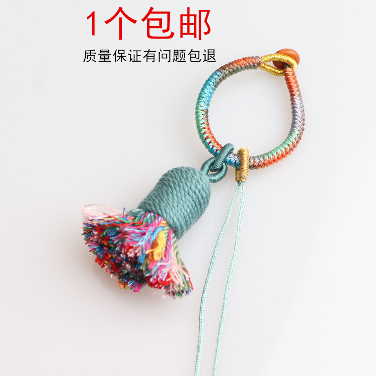 包挂配饰藏式手搓棉线流苏文玩玉米挂链葫芦手把件挂绳钥匙扣挂件图片