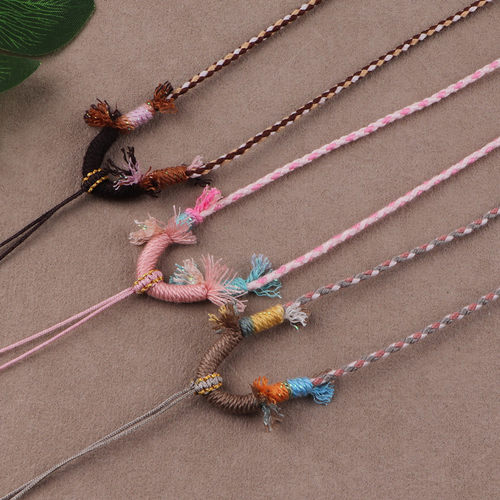 手工编金刚结唐卡蜜蜡项链吊坠绳