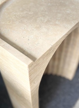 侘寂风洞石茶几客厅家用网红高级艺术感民宿设计师边几定制