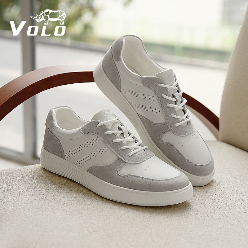 【头层羊皮】VOLO犀牛百搭小白鞋