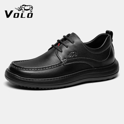 VOLO犀牛头层牛皮软底休闲鞋