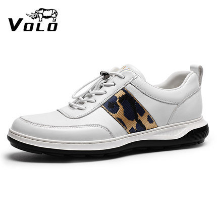 VOLO犀牛鞋子男鞋真皮运动鞋子男款厚底透气男士休闲鞋高级感软底