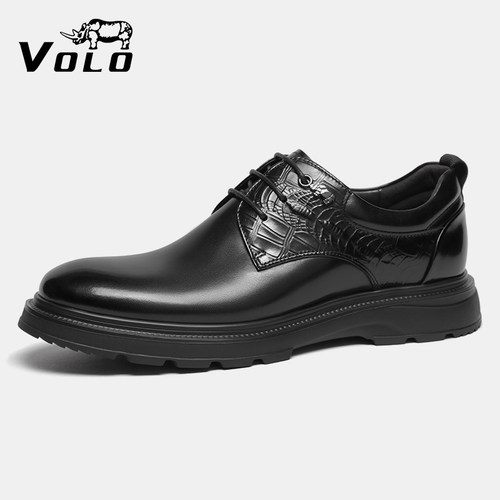VOLO犀牛高级感小牛皮休闲皮鞋男