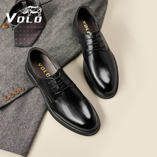 VOLO犀牛男士皮鞋正装商务增高皮鞋男结婚真皮休闲内增高西装男鞋