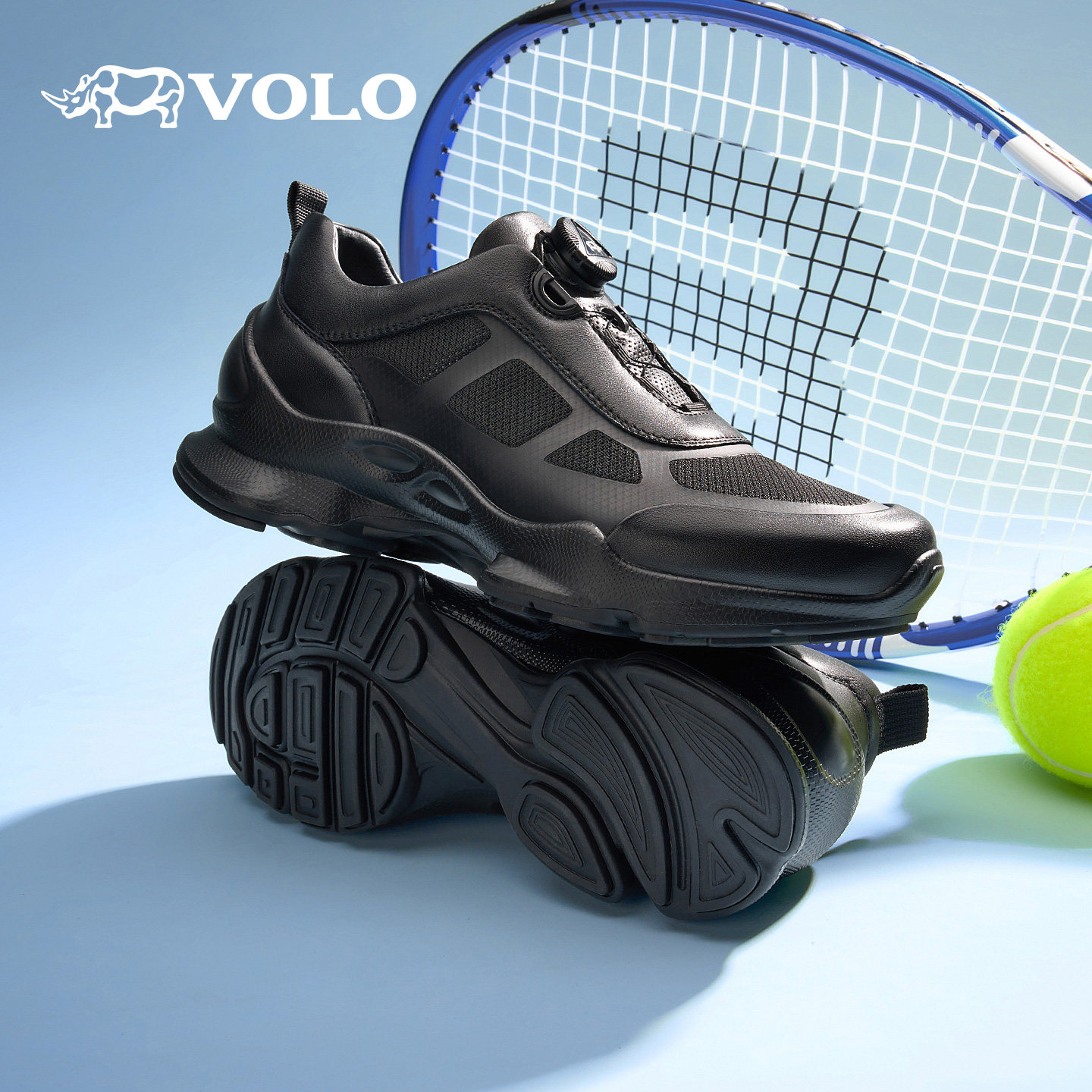 VOLO犀牛男鞋子男款2026新款夏季透气网面凉爽男士休闲运动鞋薄款