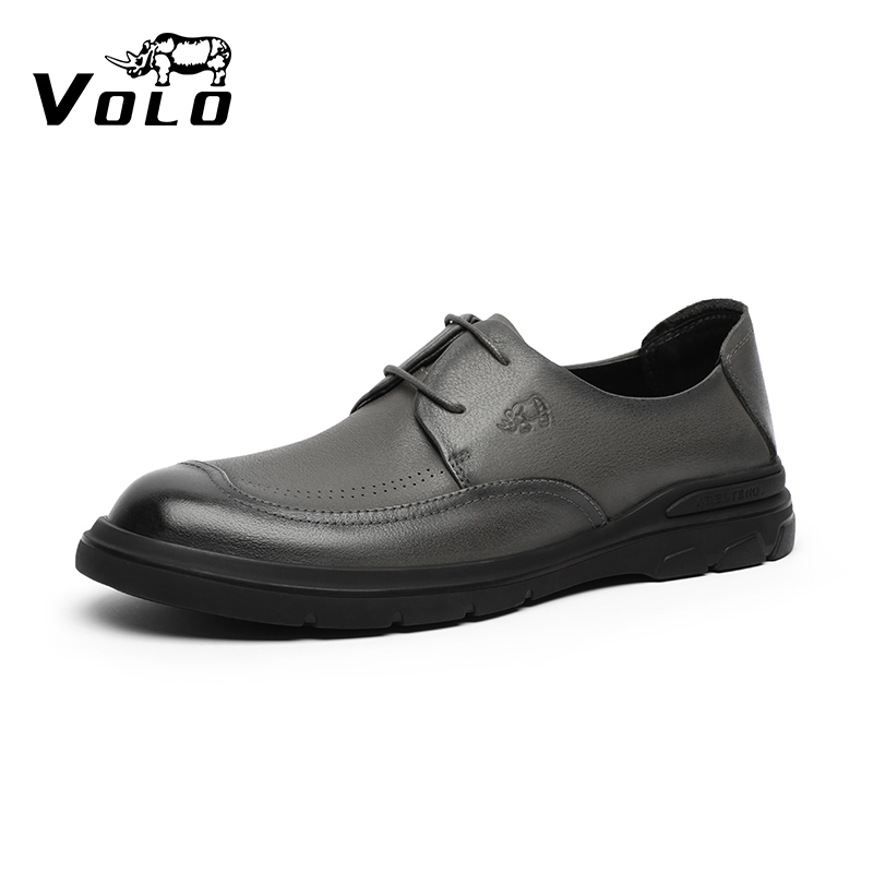 VOLO/犀牛平跟休闲真皮皮鞋
