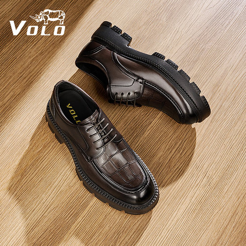 【增高软底】VOLO犀牛真皮休闲鞋