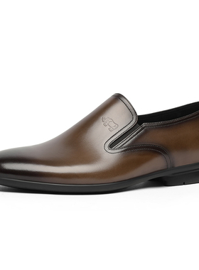 VOLO/犀牛男款皮鞋真皮商务正装鞋一脚蹬男鞋男士休闲鞋舒适软底