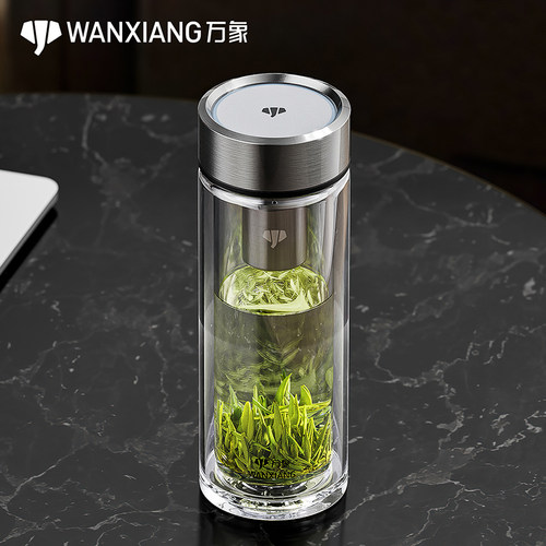 万象双层耐热玻璃杯可车载水杯