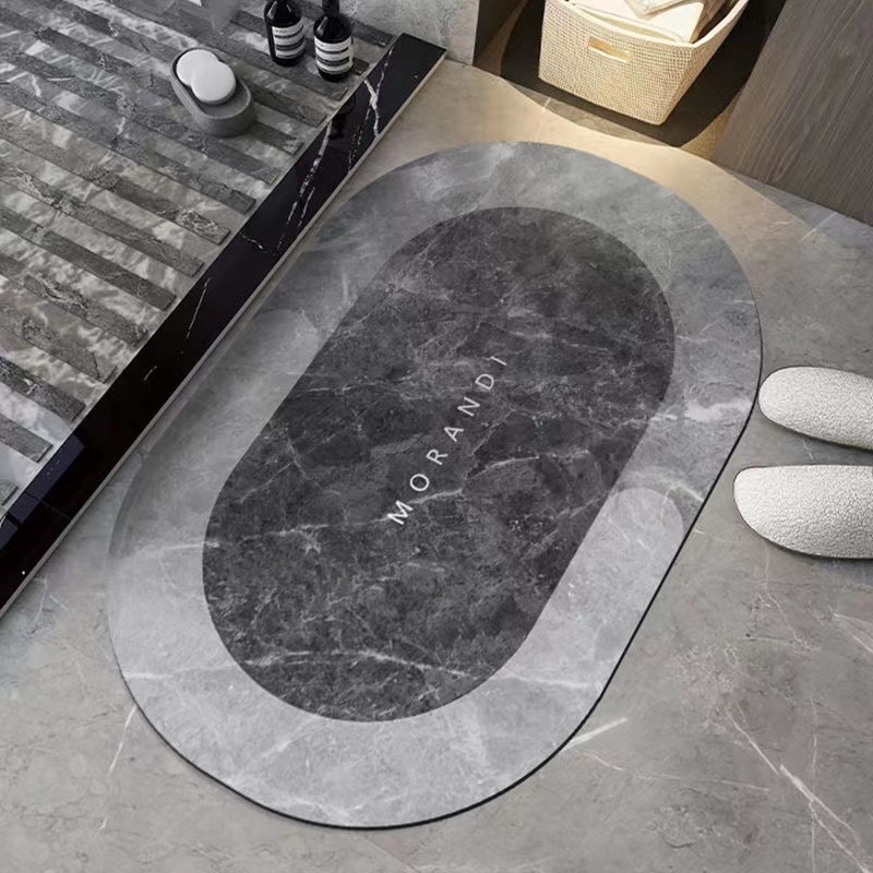 简约软硅藻泥地垫吸水速干防防滑洗手间脚垫浴室卫生间门垫子