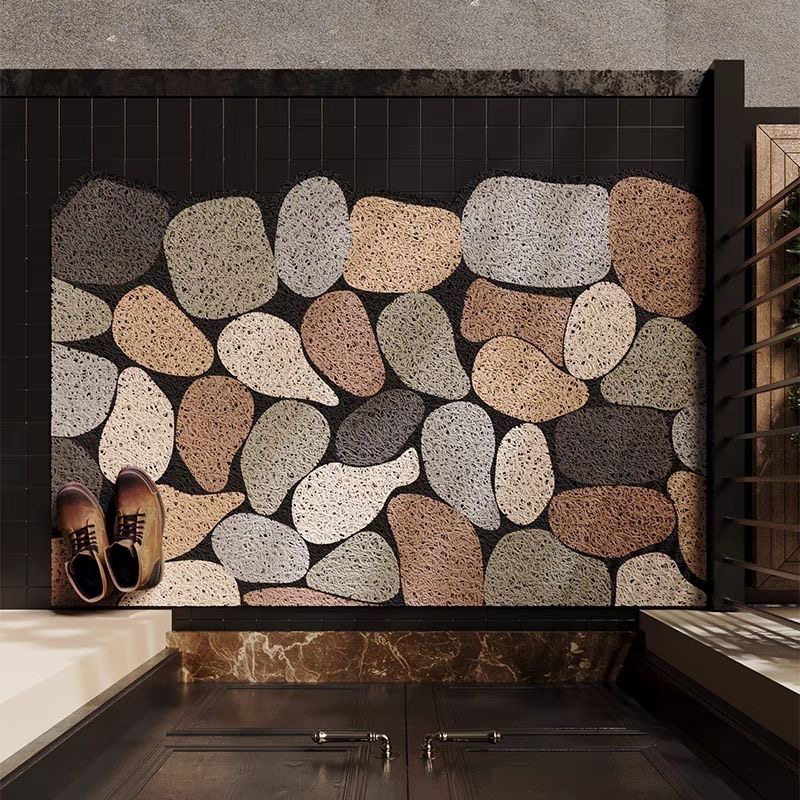 入户门地垫法式复古高级丝圈耐脏可裁剪法式进门门口脚垫玄关地毯