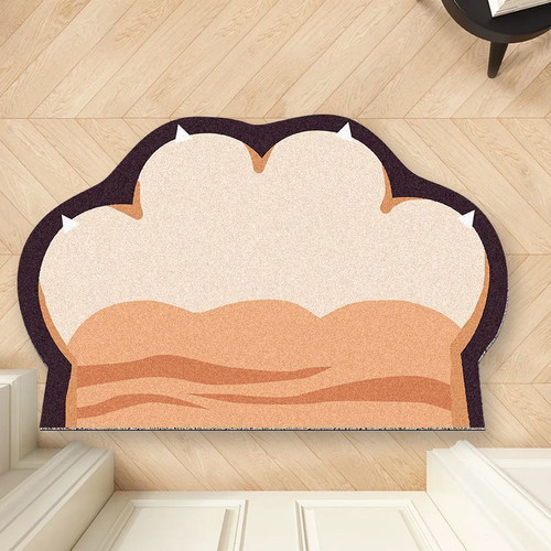 异形卡通猫爪丝圈地垫门口入户门脚垫除尘可裁剪家用玄关进门地毯