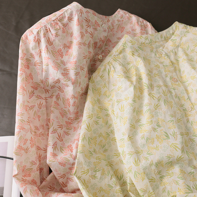 iberty风印花高支棉宽松碎花衬衫