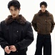 美式 温暖绒毛领bomber座山雕棉服男冬季 宽松休闲加厚保暖棉衣外套