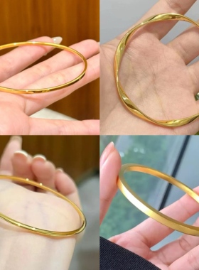 古法传承素圈手镯女简约极细