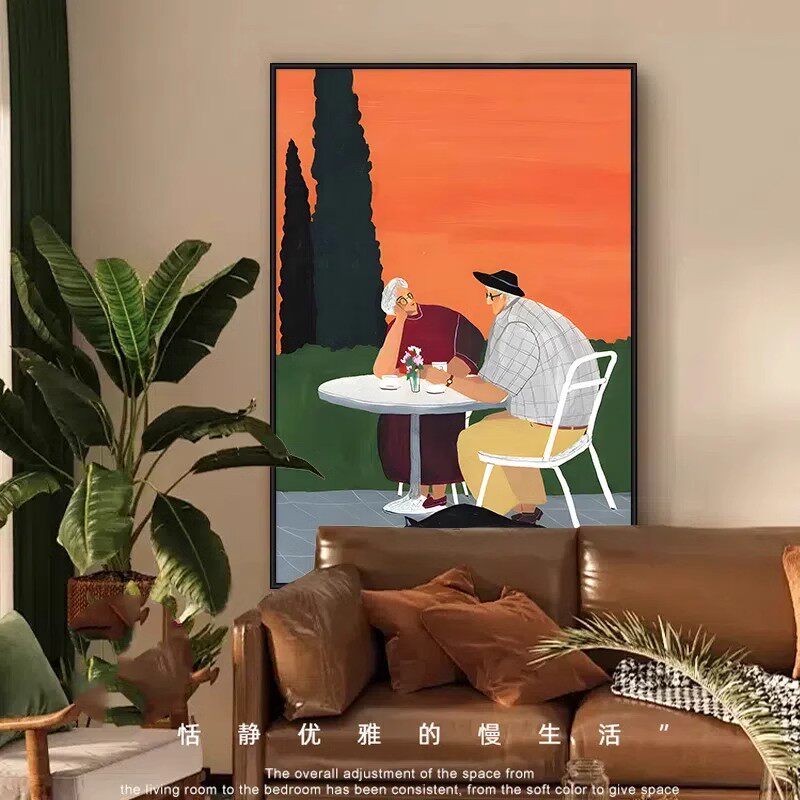 抽象人物客厅装饰画高级感小众中古风沙发背景墙壁落地画艺术挂画,家居饰品,现代装饰画,淘宝优惠券,粉丝福利购,淘宝优惠卷