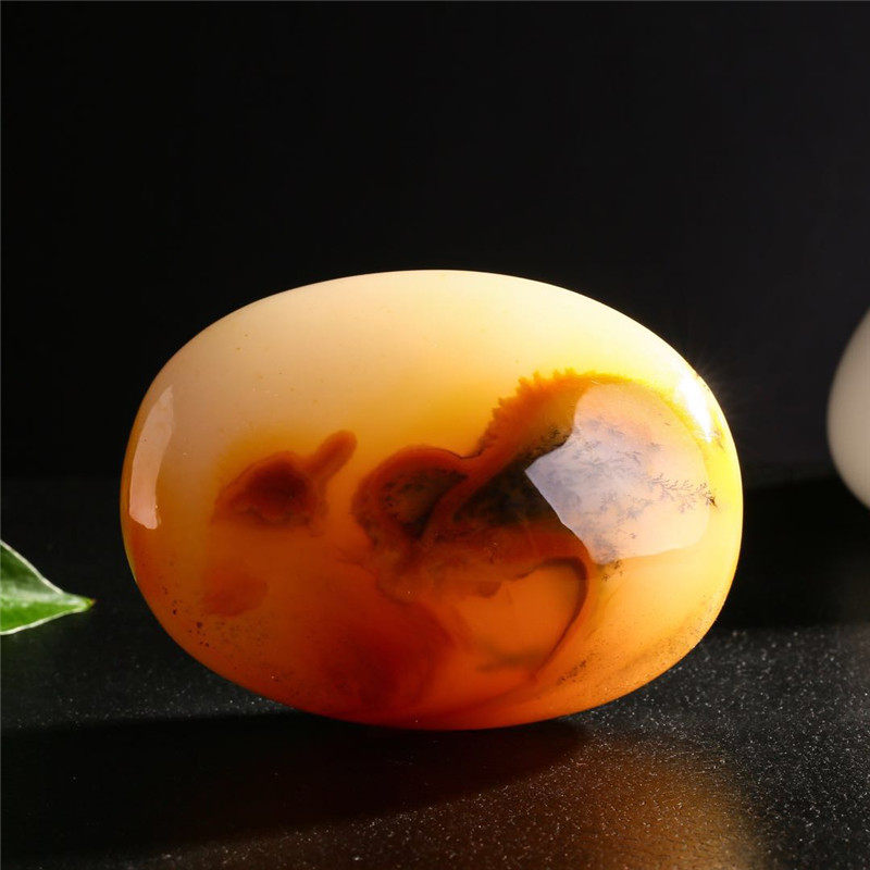 金石缘天然黄龙玉水草花 老当益壮 精品草花原石摆件