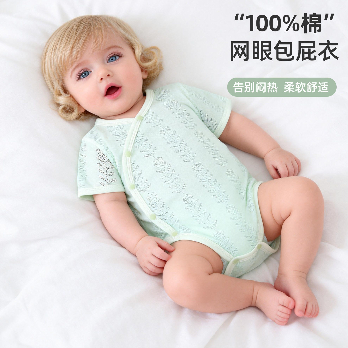 夏薄款宝宝连体衣儿童爬服包屁衣