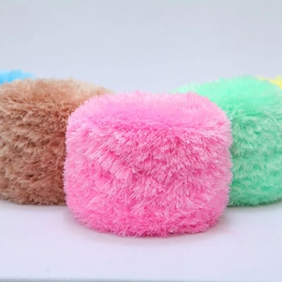 3股水晶绒珊瑚绒戳戳绣用线三股绒绒毛巾线 diy材料包手缝网格包