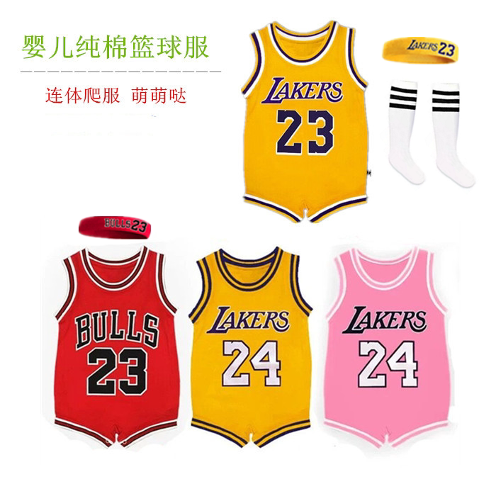 婴儿夏季篮球服连体衣宝宝库里