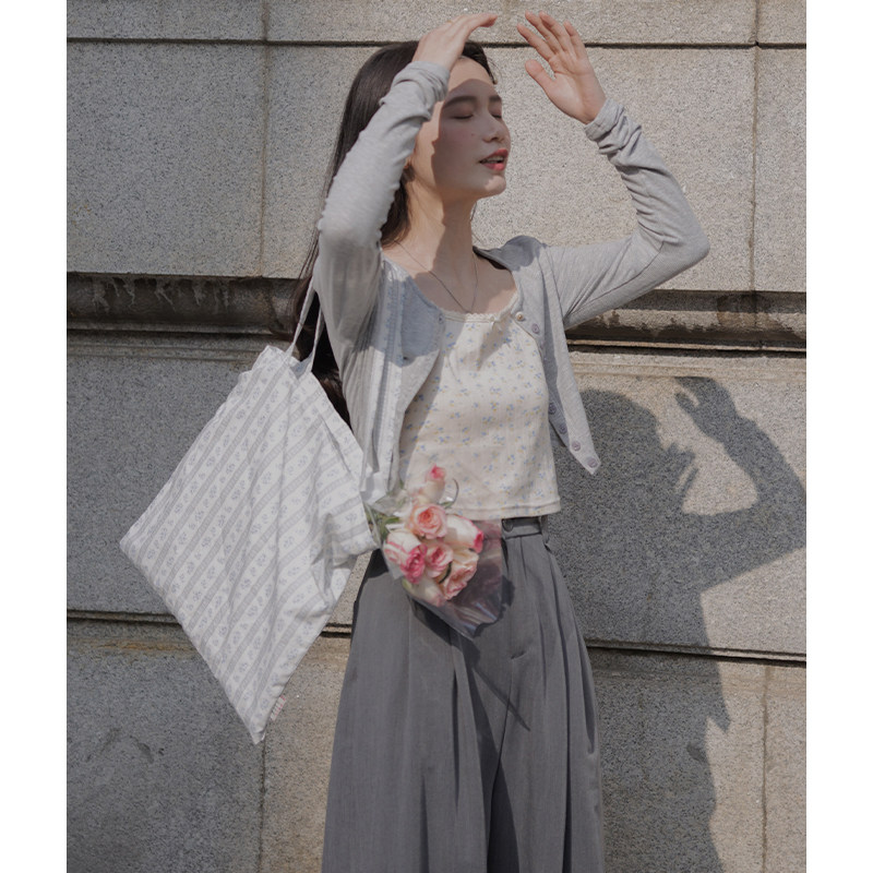 【孤品秒杀特价清仓】芒岁同款法式甜美小众定制印花帆布包单肩包
