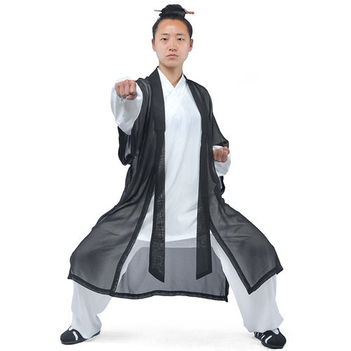 武当道士道袍高档披纱雪纺太极拳练功披纱太极拳表演服披纱男女款 - 封面