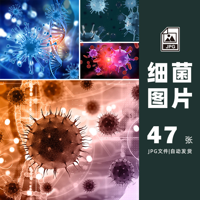 细菌病毒细胞放大显微图jpg高清图片设计素材打包下载-853