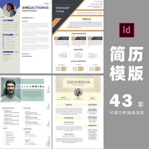 个人简历素材模板模版InDesign-2设计素材打包下载-839