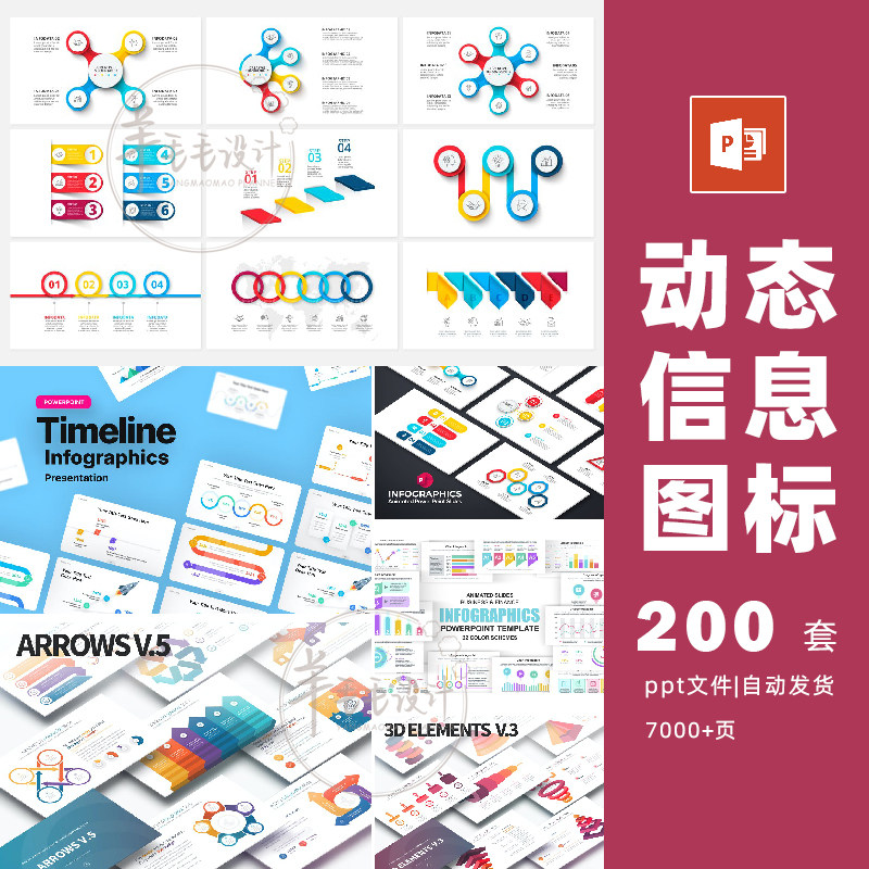 200套ppt动态动画可视化图标信息图形数据图设计素材打包下载-959